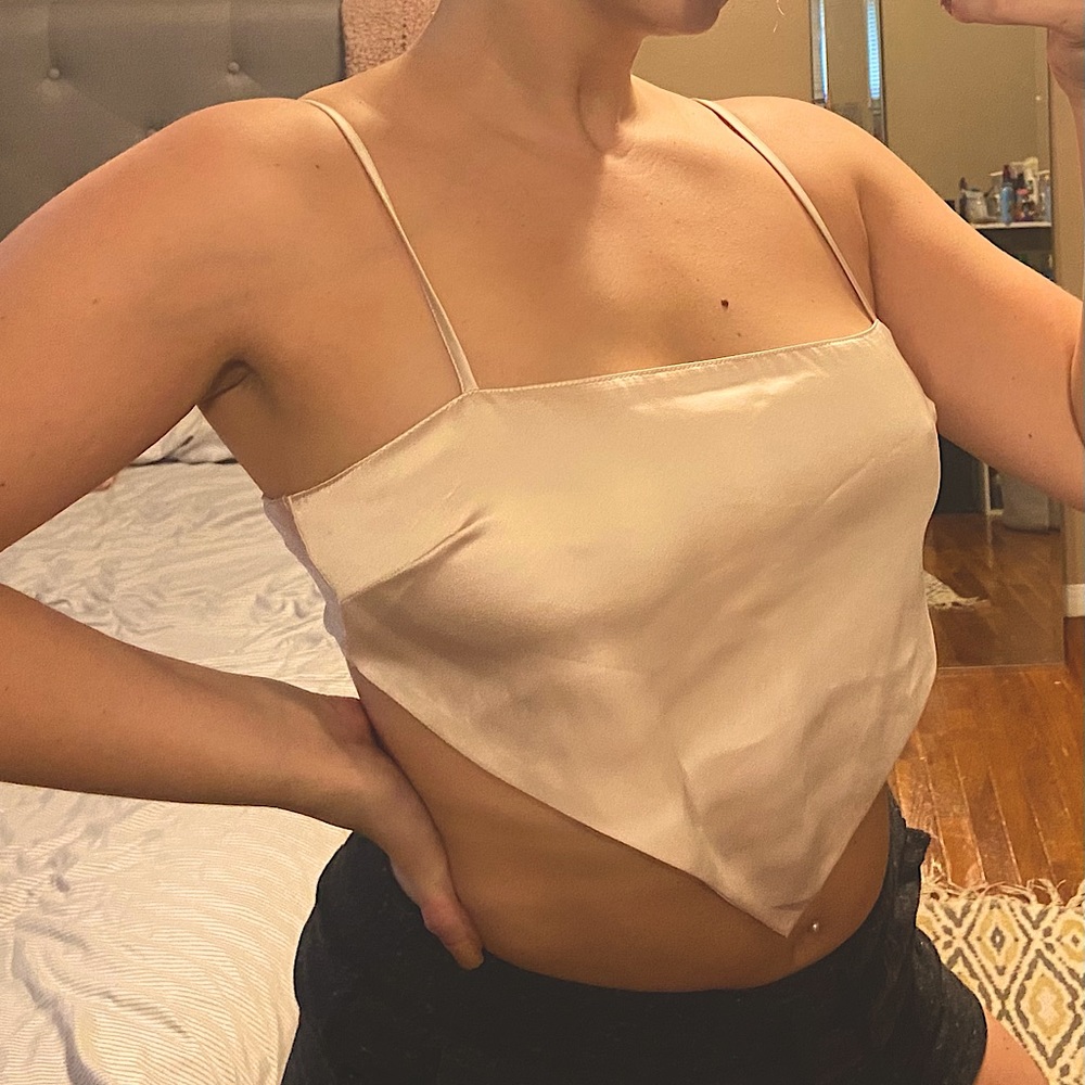 Forever 21 Silk Tie Top